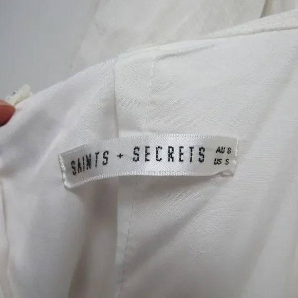 SAINTS + SECRETS FOR HELLO MOLLY WANT TO WARN YOU DRESS WHITE SMALL - Picture 5 of 5